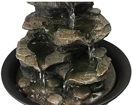 BBabe Spinning Orb Rock Cascade Tabletop Fountain with LED Light