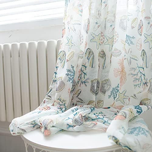 Iuokuby Cartoon Marine Embroidery Curtains Panel
