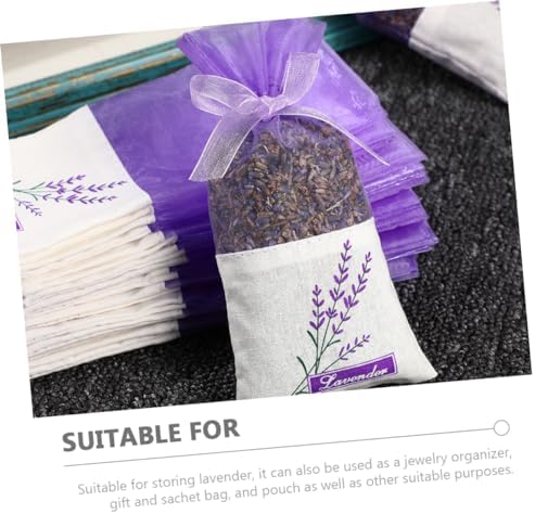 Luxshiny 50pcs Linen Lavender Sachet Bags