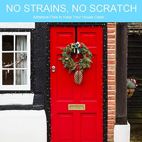Tebery 4 Pack Black Wreath Hangers for Doors