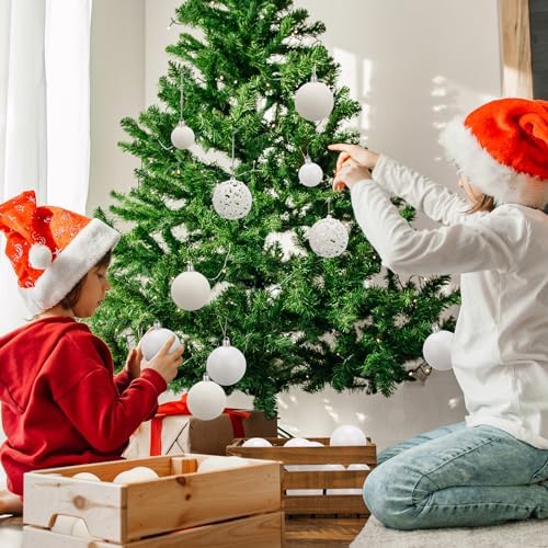 Yunsailing 100 Pcs White Christmas Ball Ornaments Set