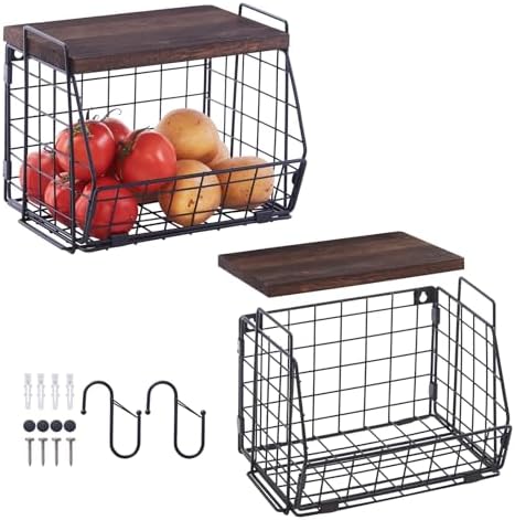 LIGHT DUST Wall Storage Hanging Baskets 2 Pack
