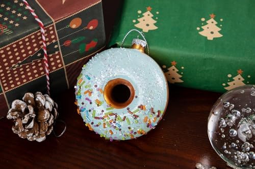 2pcs Glass Donut Christmas Ornaments for Tree