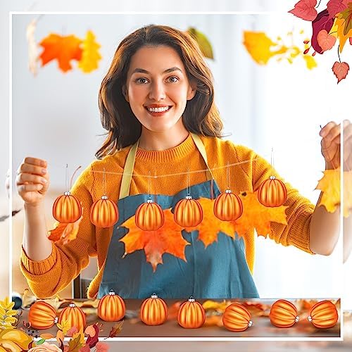 Tigeen 12 Pcs Fall Pumpkin Hanging Ornaments
