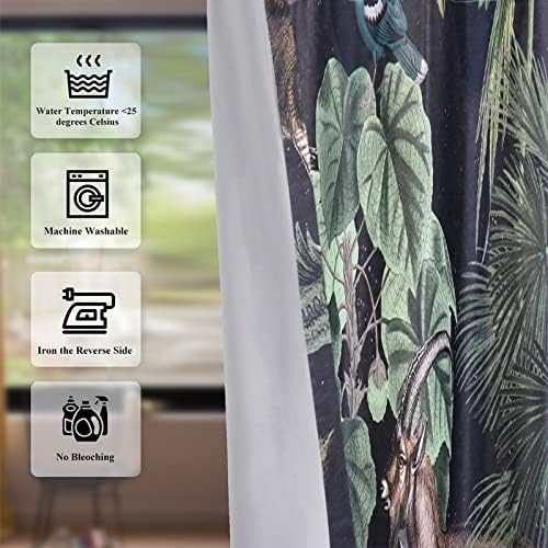 Yeele Animal Curtains Jungle Wildlife 3D Print Grommet Panels