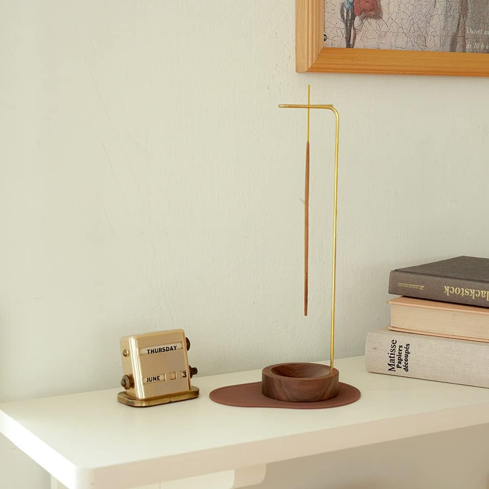 Dostende Incense Holder with Brass Stick Holder and Ash Catcher