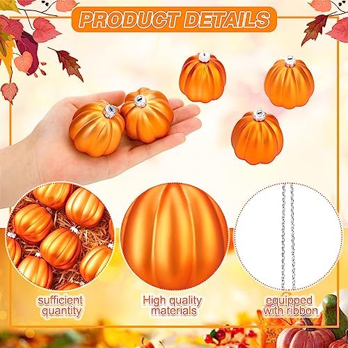 Tigeen 12 Pcs Fall Pumpkin Hanging Ornaments