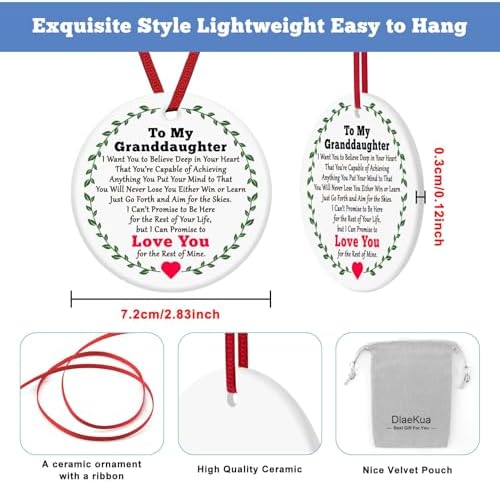 Granddaughter Ornament with Heartwarming Message