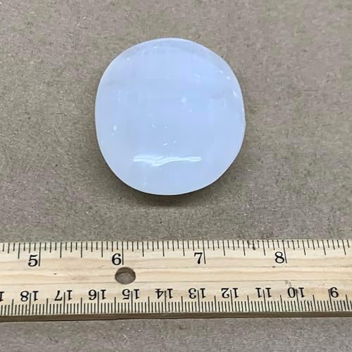 WatanGems 98g Natural Selenite Palm-Stone Crystal Pillow Shape Collectible