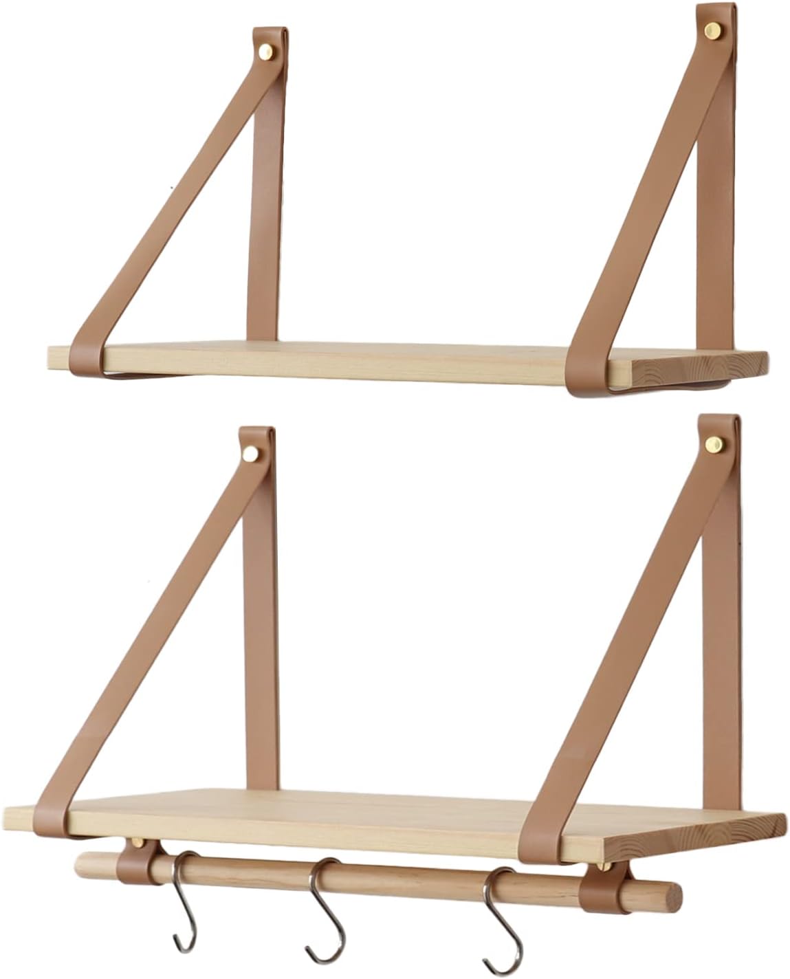 FRIADE Wall Floating Shelves Set of 2 Burlywood