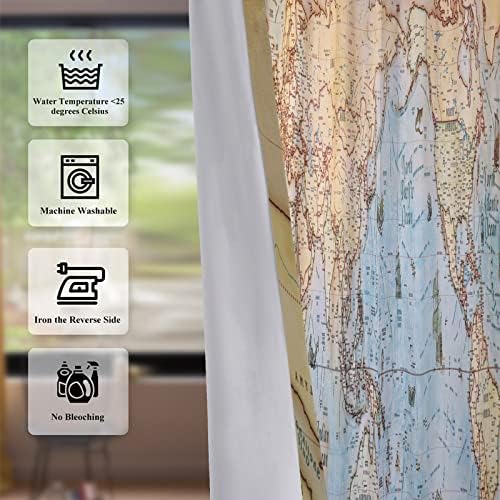 Yeele World Map Blackout Curtains 2 Panel Set