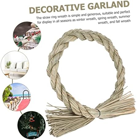 3pcs Khaki Straw Wreath Frames for Christmas Decor