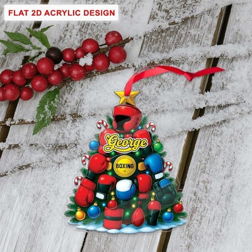 Custom Name Boxing Hanging Ornament 2025 Christmas Decor