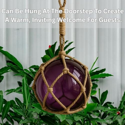 Violet Glass Fishing Buoy - 10 Inch Nautical Decor