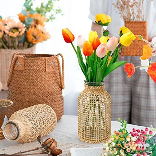 MDEOOSKY Boho Woven Glass Vase 787 Inch