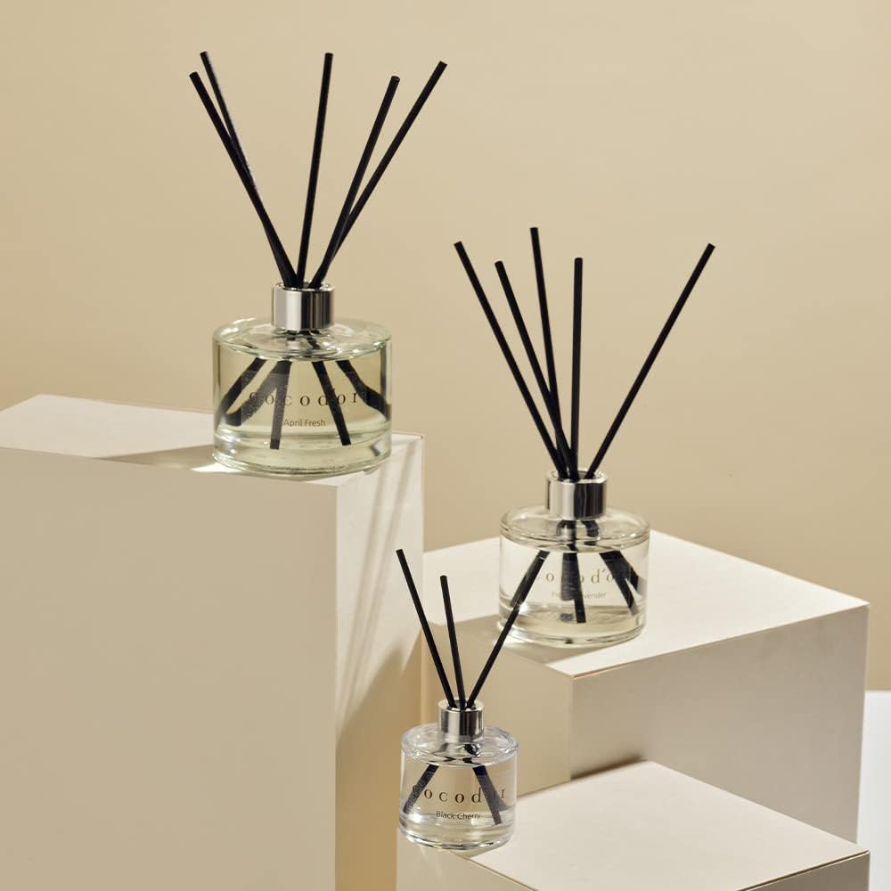 Cocodor Black Fiber Reed Sticks 100pcs Diffuser Set