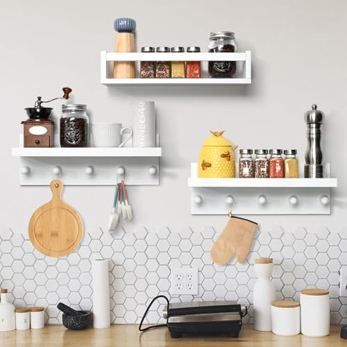 Ollieroo Set of Four Floating Book Shelves for Wall