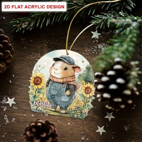 Custom Name Guinea Pig Hanging Ornament Personalized Acrylic Christmas Decor