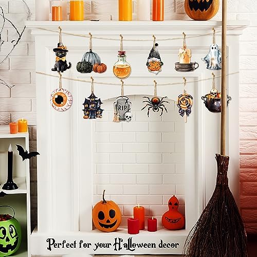Huwena 36 Pcs Halloween Tree Ornaments
