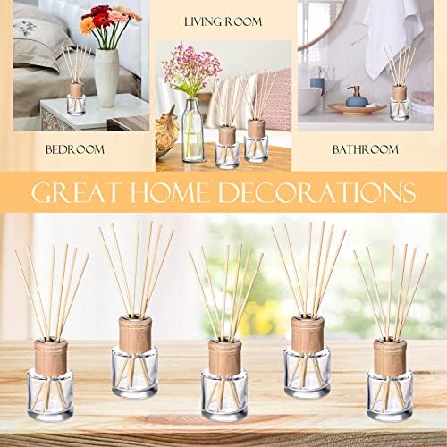 Roshtia 4 Piece Reed Diffuser Set with Wooden Caps and Rattan Sticks