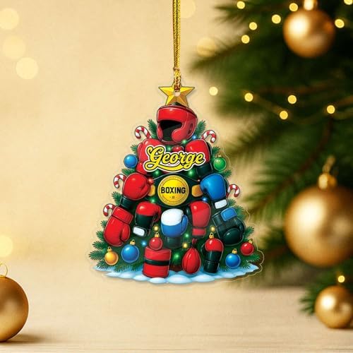 Custom Name Boxing Hanging Ornament 2025 Christmas Decor
