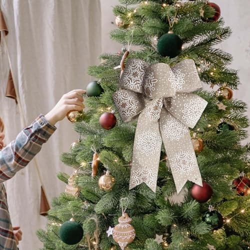 Large Christmas Wreath and Snowflake Decor