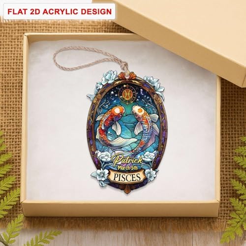 Personalized Pisces Constellation Hanging Ornament for Christmas Tree Decoration