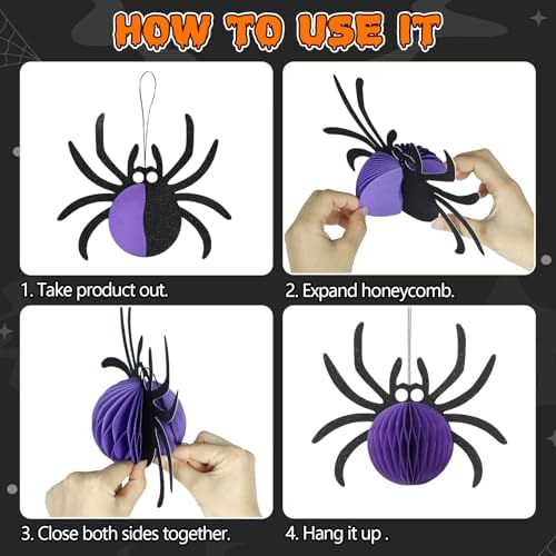 Kumikumi Halloween Spider Hanging Decorations 3 Pcs