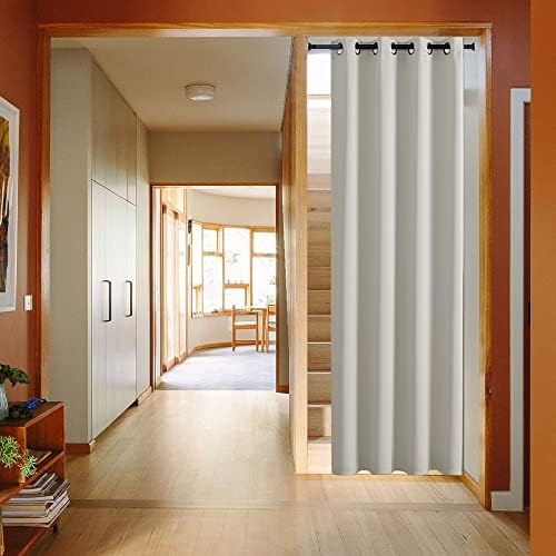 Blackout Doorway Curtain with Hieroglyphs Light Brown 1 Panel