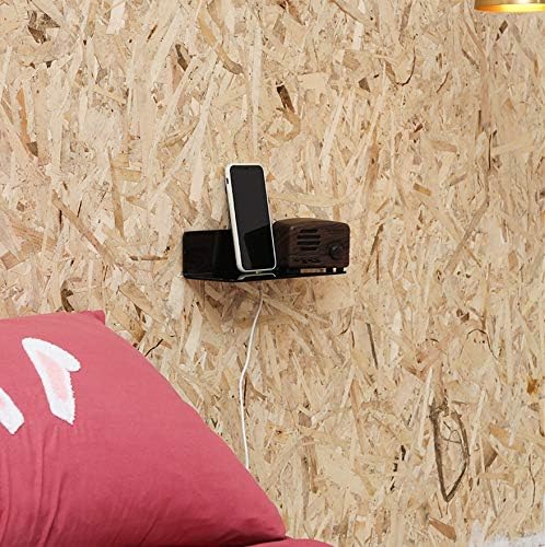 IEEK 4 Pc Small Acrylic Floating Wall Shelves Black 9 Inch