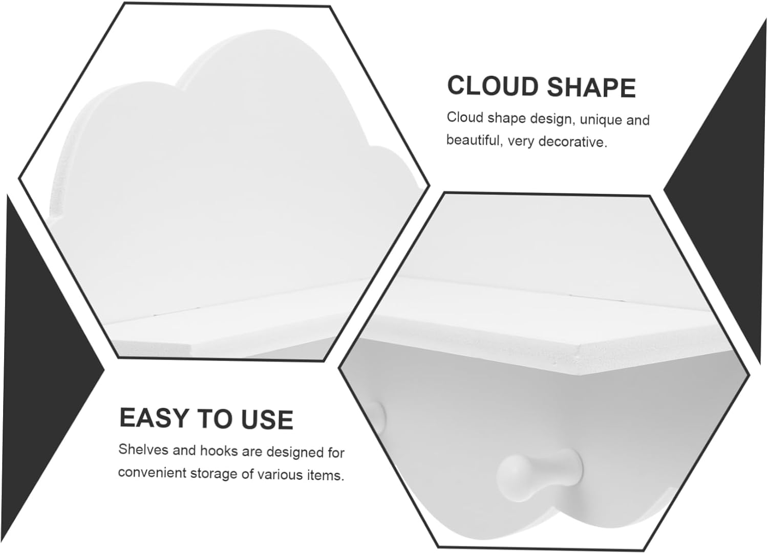 ARTIBETTER Cloud Shape Floating Shelf 14 Inch White Wall Mounted Storage