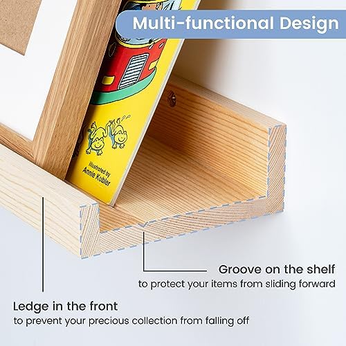 Picture Ledge Shelf for Wall 36 Inch Solid Pine Wood 2 Pack