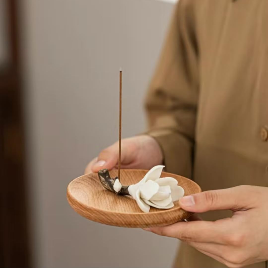 Magnolia Incense Holder Handmade Ceramic Stand
