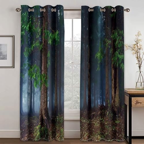 Homxi 2 Panel Blackout Curtains Psychedelic Trees