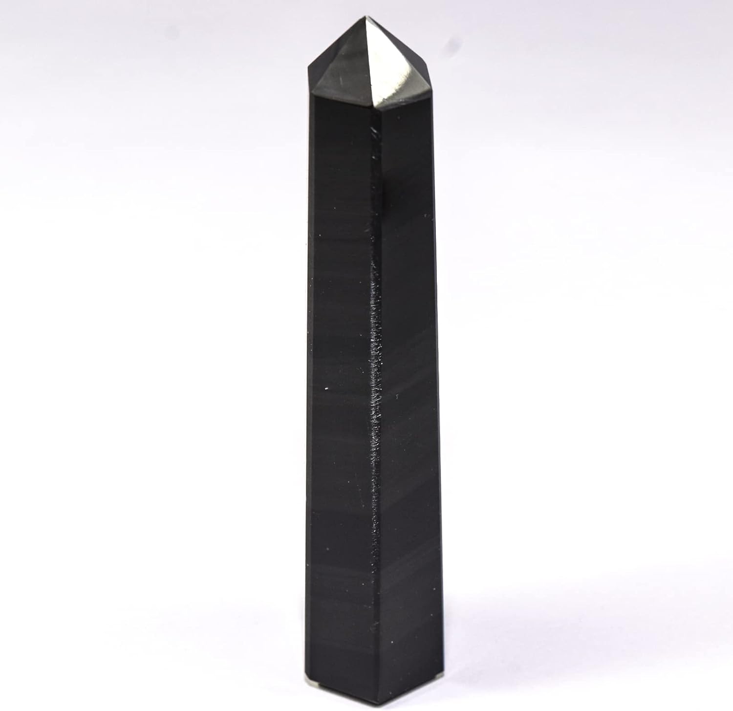 46 Inch Black Obsidian Obelisk Tower Collectible Crystal Specimen