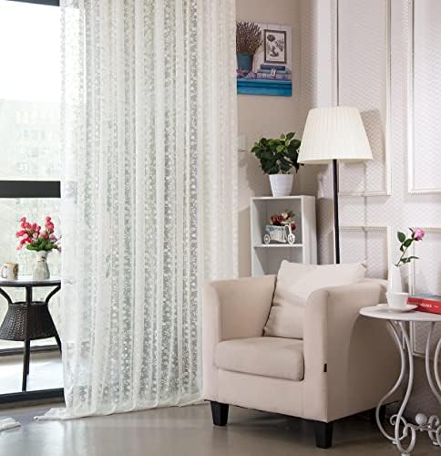 Voile Sheer Curtains with Rod Pocket for Living Room and Bedroom
