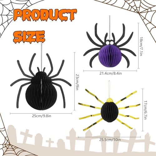 Kumikumi Halloween Spider Hanging Decorations 3 Pcs