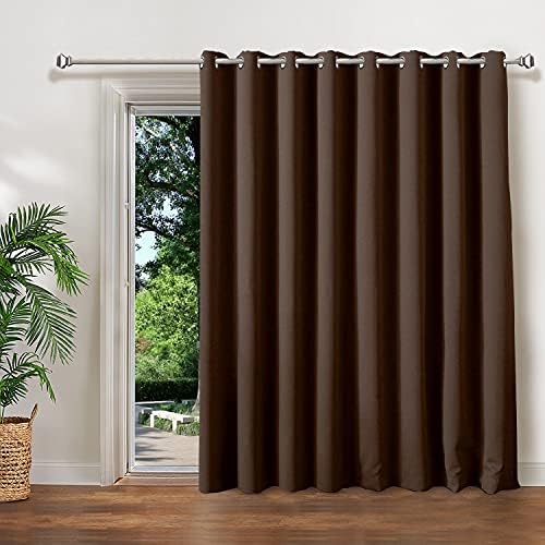 LIYAXUN 102 Inch Long Brown Grommet Curtains 1 Panel