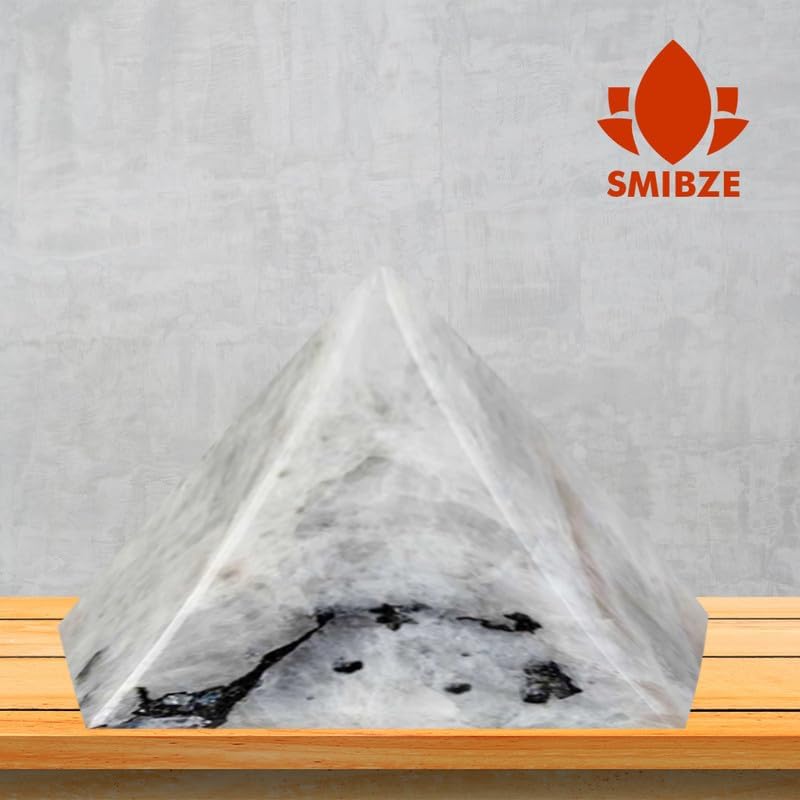 SMIBZE Natural White Moonstone Pyramid 1 Inch 1 Pcs