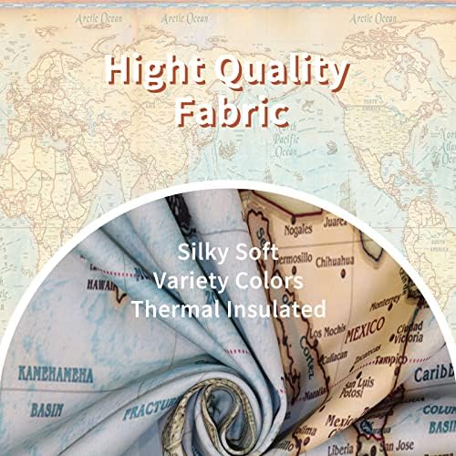 Yeele World Map Blackout Curtains 2 Panel Set