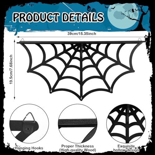 Geetery 3 Piece Gothic Spider Web Wall Shelves
