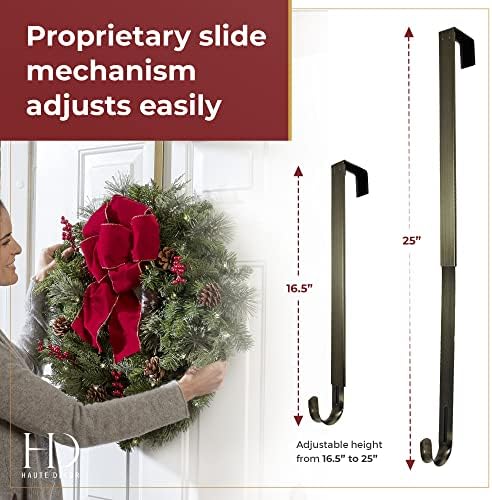 Haute Decor Adjustable Length Wreath Hanger with Interchangeable Icons