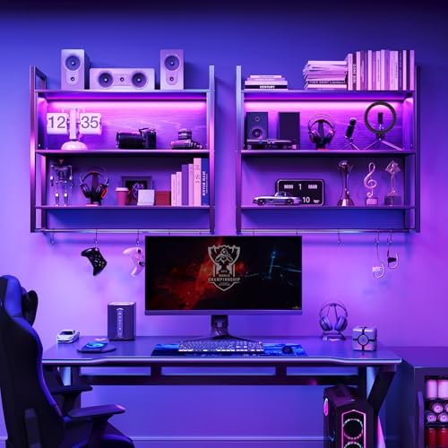 36 LED Gaming Floating Shelf with Adjustable Design