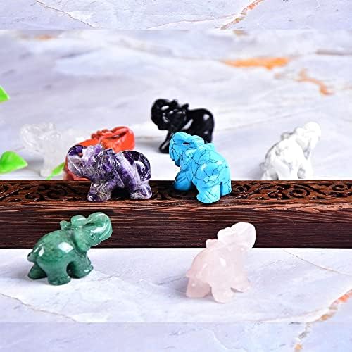AtkitS Crystal Elephant Amethyst Obsidian Home Decor