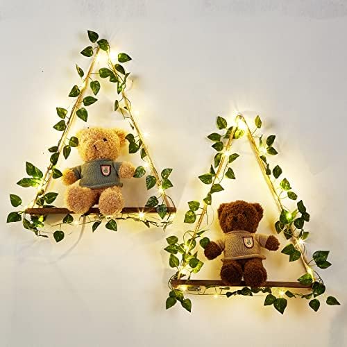Ivy Lighting String Wooden Hanging Shelves Set of 2