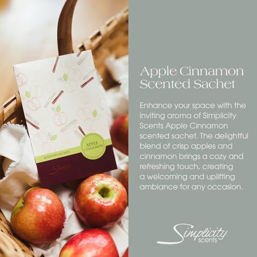 Simplicity Scents Apple Cinnamon Scented Sachets Pack of 6