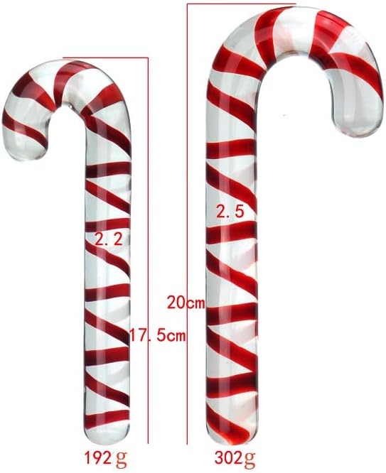 Crystal Glass Christmas Cane - 20cm for Tree Decoration