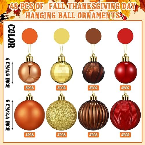 Libima Fall Decor Hanging Ornaments Set 48 Pieces