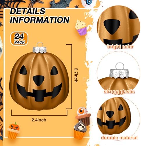 Zhanmai Halloween Pumpkin Tree Decorations 24 Pcs