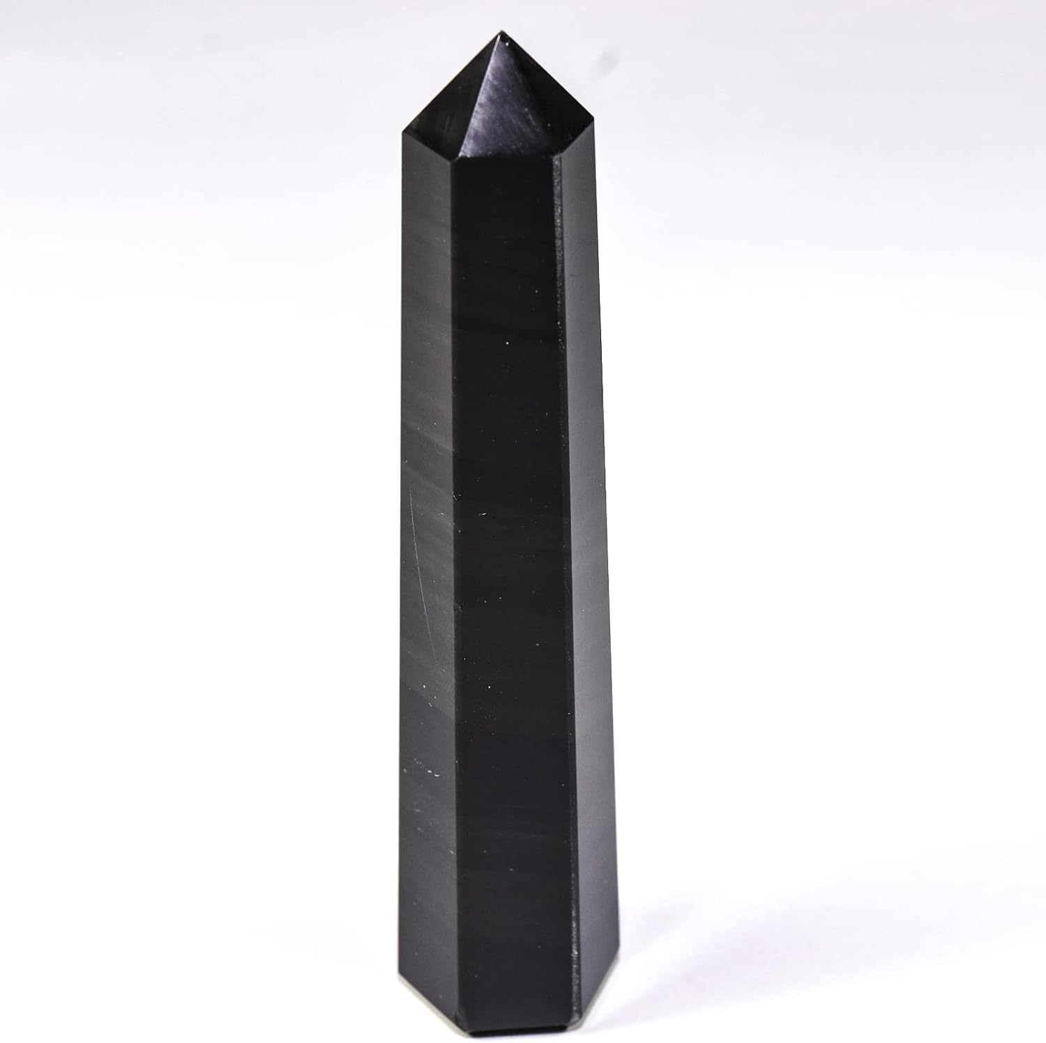 46 Inch Black Obsidian Obelisk Tower Collectible Crystal Specimen